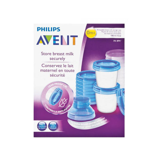 Philips Avent Pots de Conservation Hermétiques pour Lait Maternel 180 ml - Pack de 10
