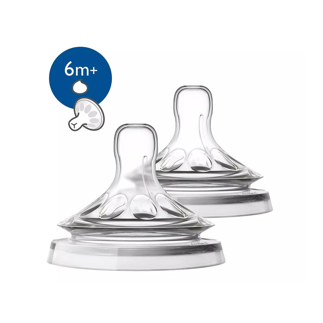 Philips Avent Tétines Natural 6Mois+ Débit Lent SCF046/27 - Pack de 2