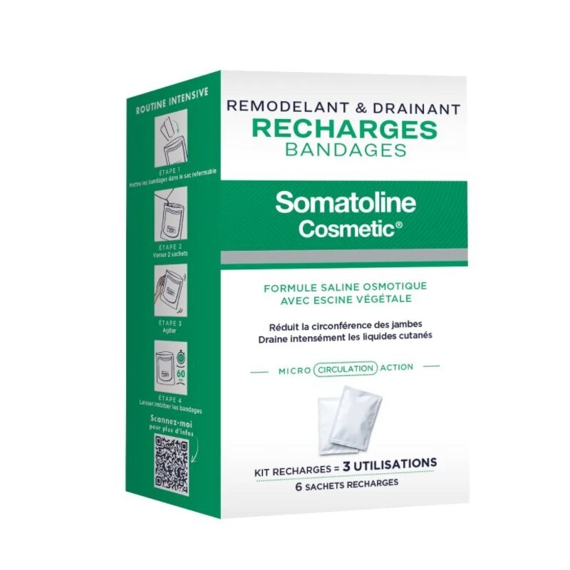 Somatoline Recharges Bandages Remodelant et Drainant x6 Sachets