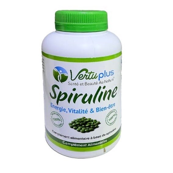 VertuPlus Spiruline 500 mg - Énergie et Vitalité - 200 Comprimés
