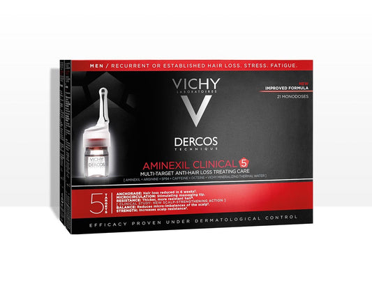 Vichy Dercos Aminexil Clinical 5 Traitement Anti-Chute Hommes 21 Ampoules