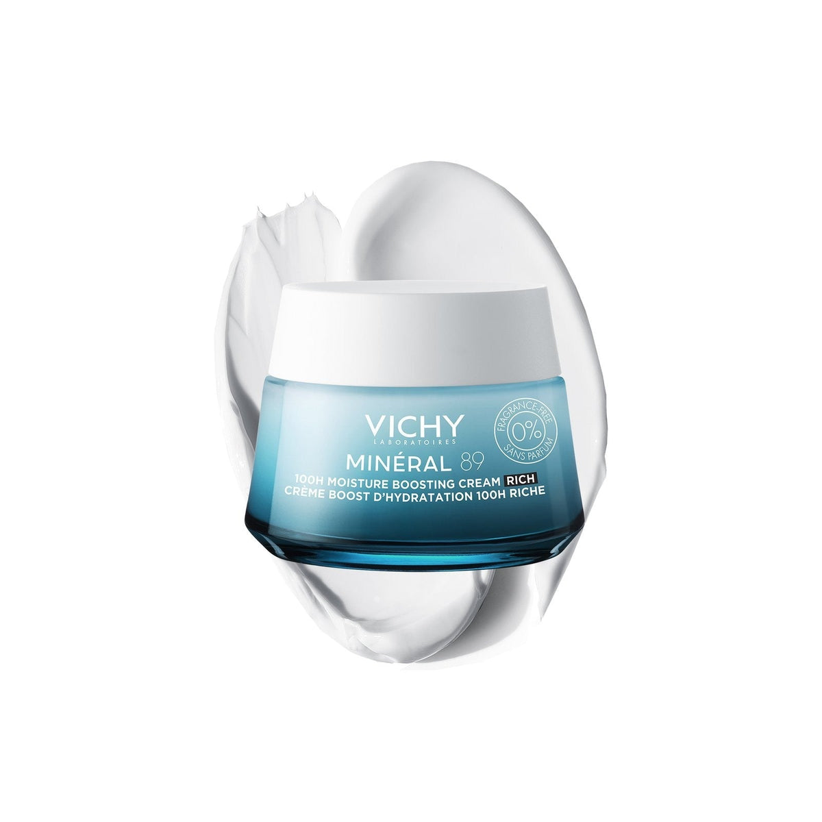 Vichy Minéral 89 Crème Riche Boost d'Hydratation 100H Sans Parfum