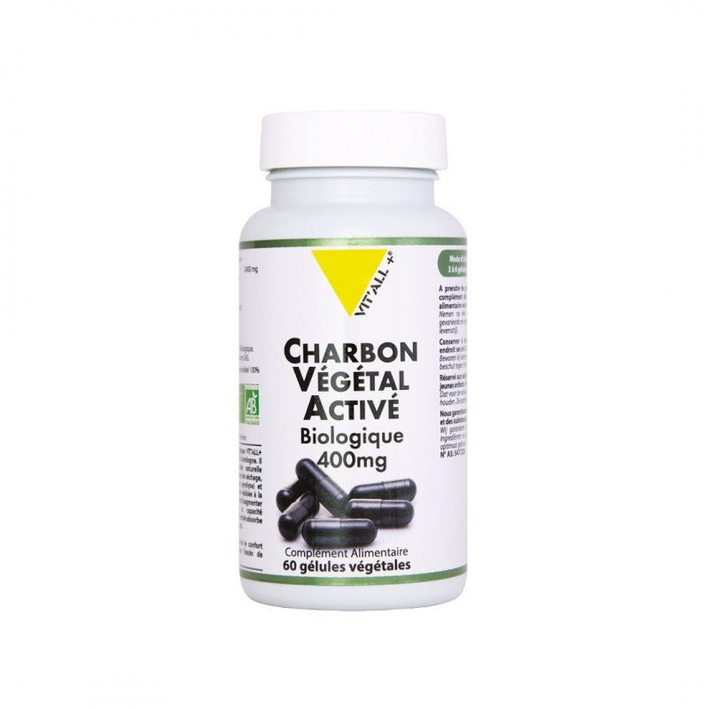 VITALL+ Charbon Végétal Activé 400mg - 60 Gélules