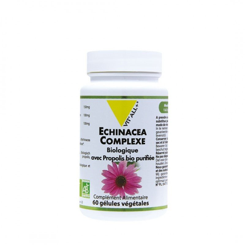 VITALL+ Echinacea Complexe Bio avec Propolis - 60 Gélules