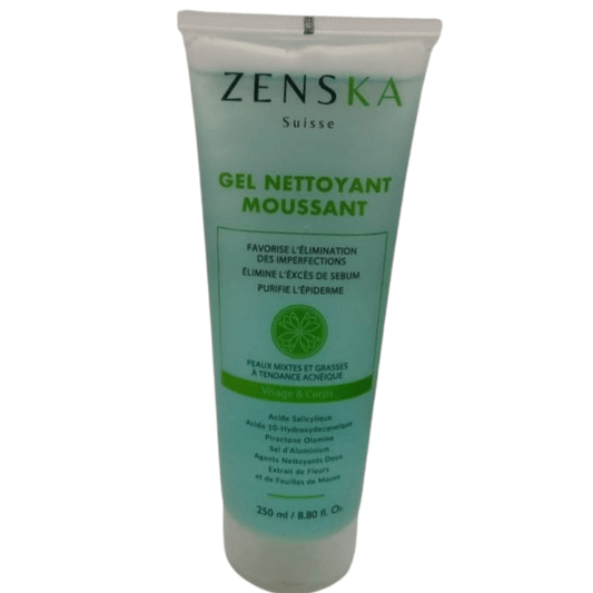 Zenska Gel Nettoyant Moussant Visage et Corps 250ml